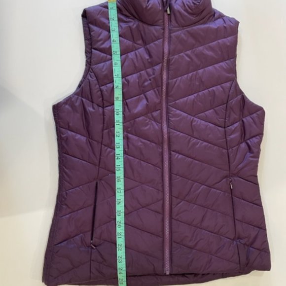 Denver Hayes Dark Purple Puffer Vest with High Collar ~ Size M ~ NWOT - Picture 10 of 16